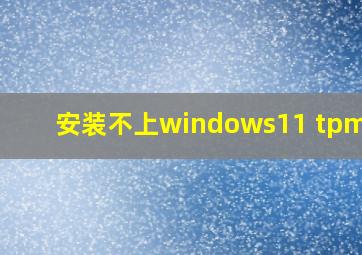 安装不上windows11 tpm2.0